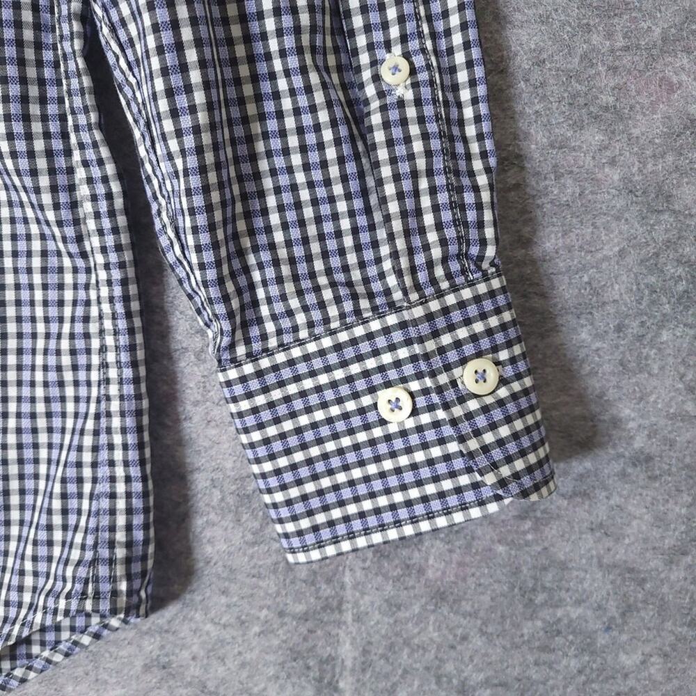 Peter Millar Check Dress Shirt Medium Blue Purple Preppy Business Casual - Picture 7 of 11